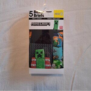 Minecraft boys size 8 boxer briefs underwear 5 pairs designs, New unopened